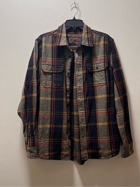 Orvis Durable Cozy Comfy Americana Plaid Long Sleeve Outdoor Shirt, Sz M, Plaid